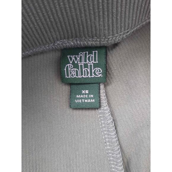 NWT Wild Fable Ribbed Split Hem Pants | High Waist Gray Flare Leggings | XS - Picture 3 of 6